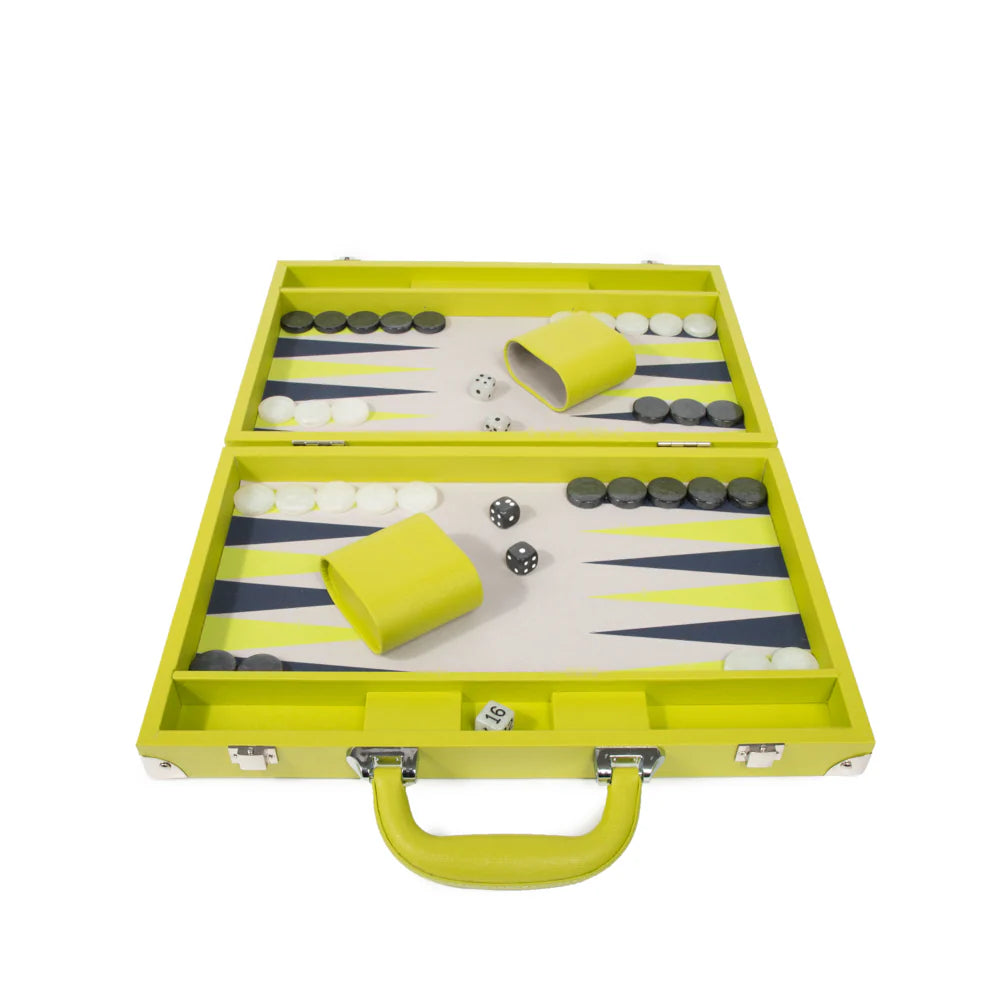 Travel Leather Backgammon Set