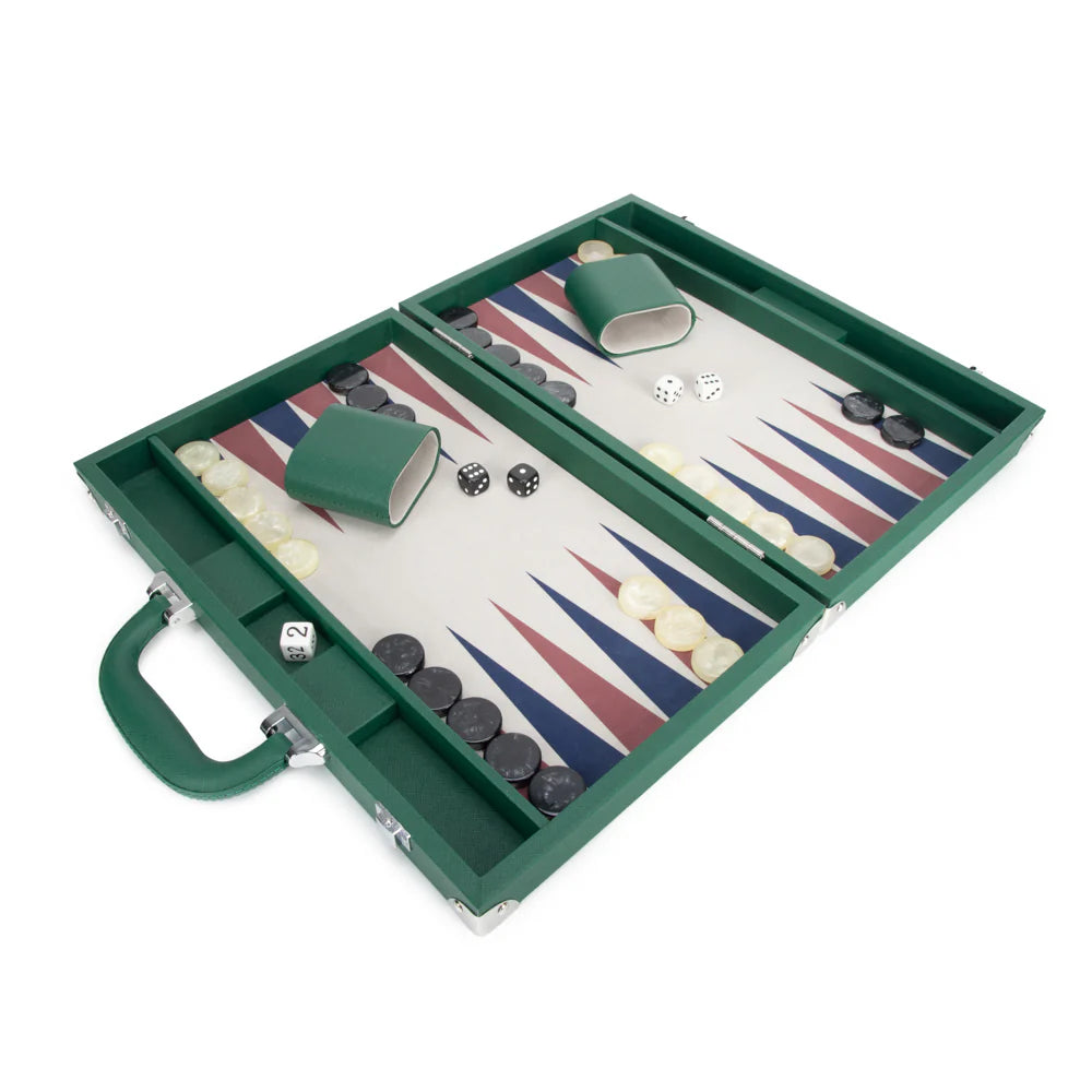 Travel Leather Backgammon Set