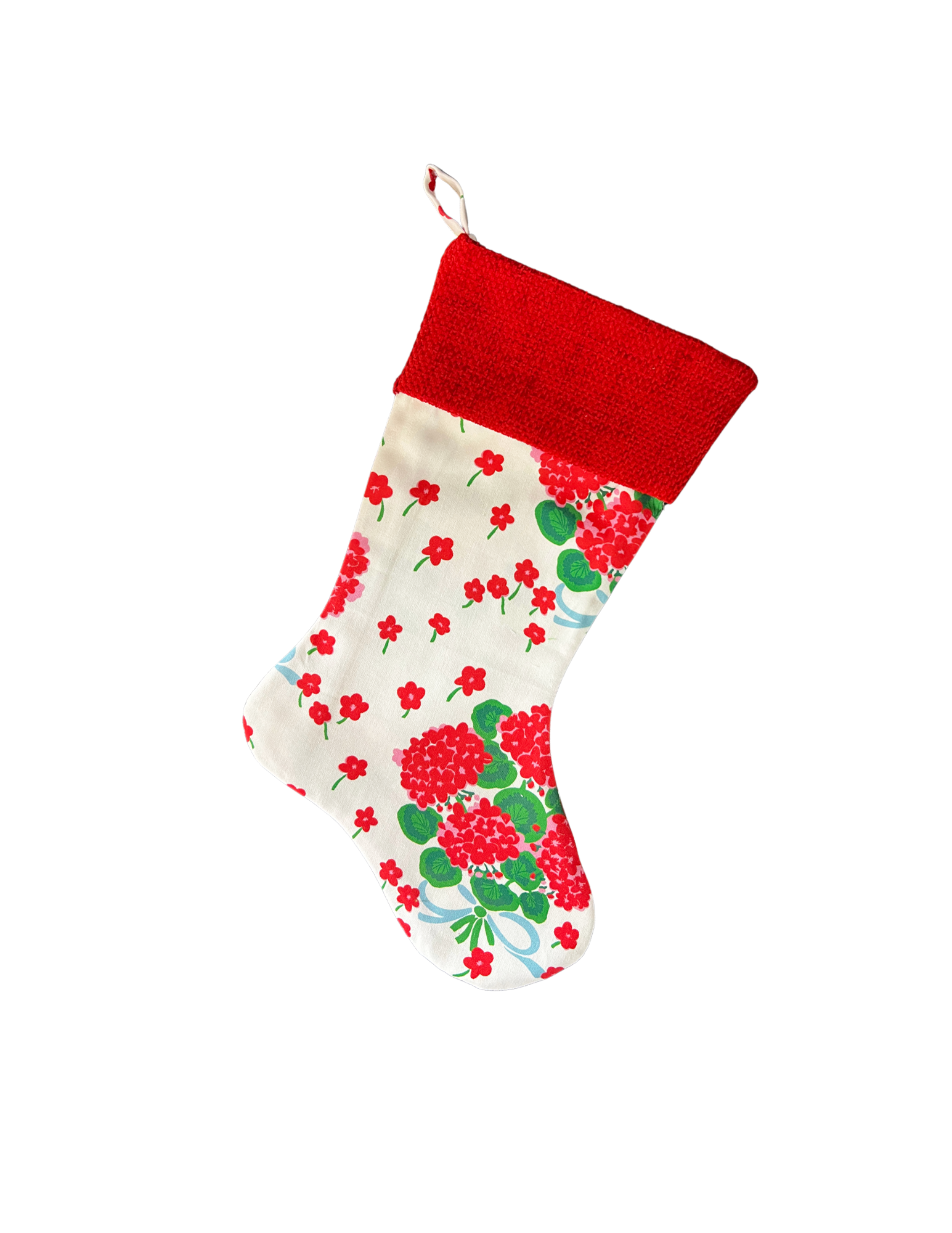 Geranium Ribbon Christmas Stocking