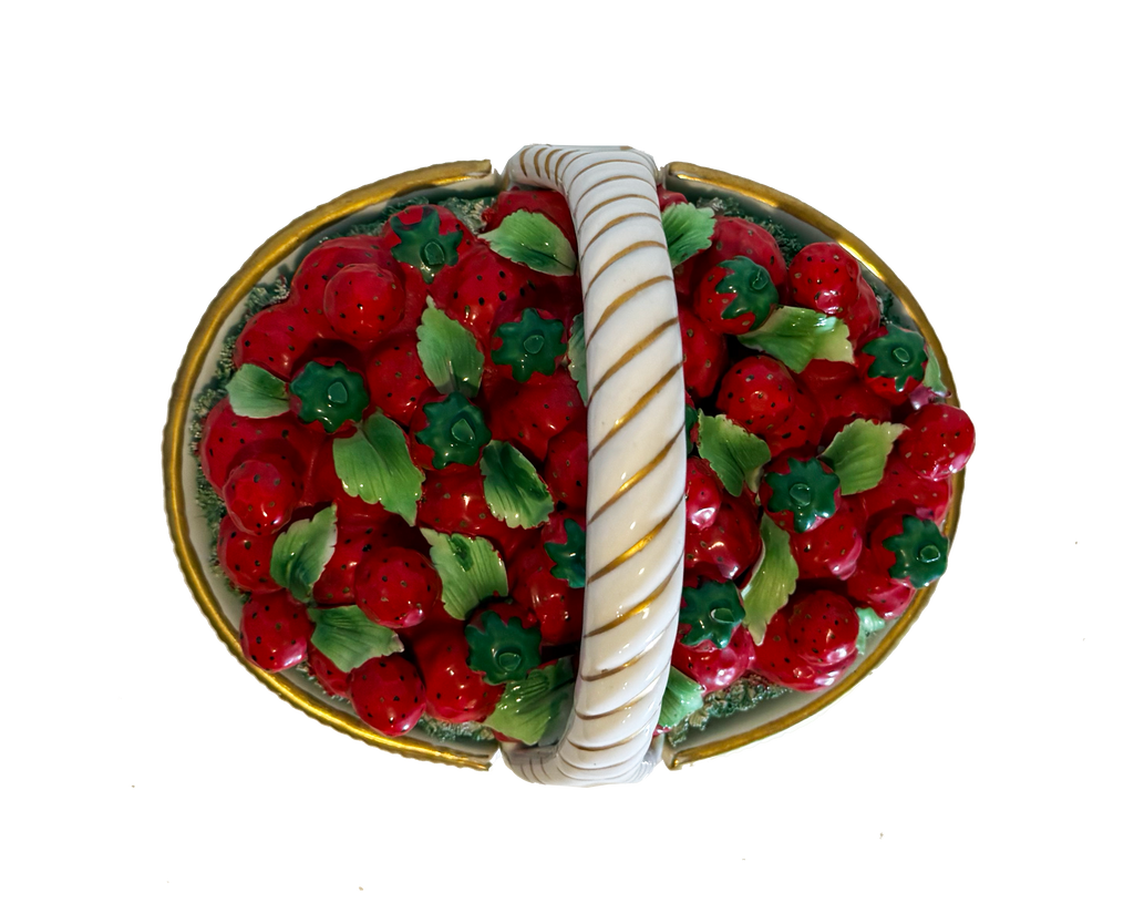 Vintage Mottahedeh Strawberry Lidded Basket