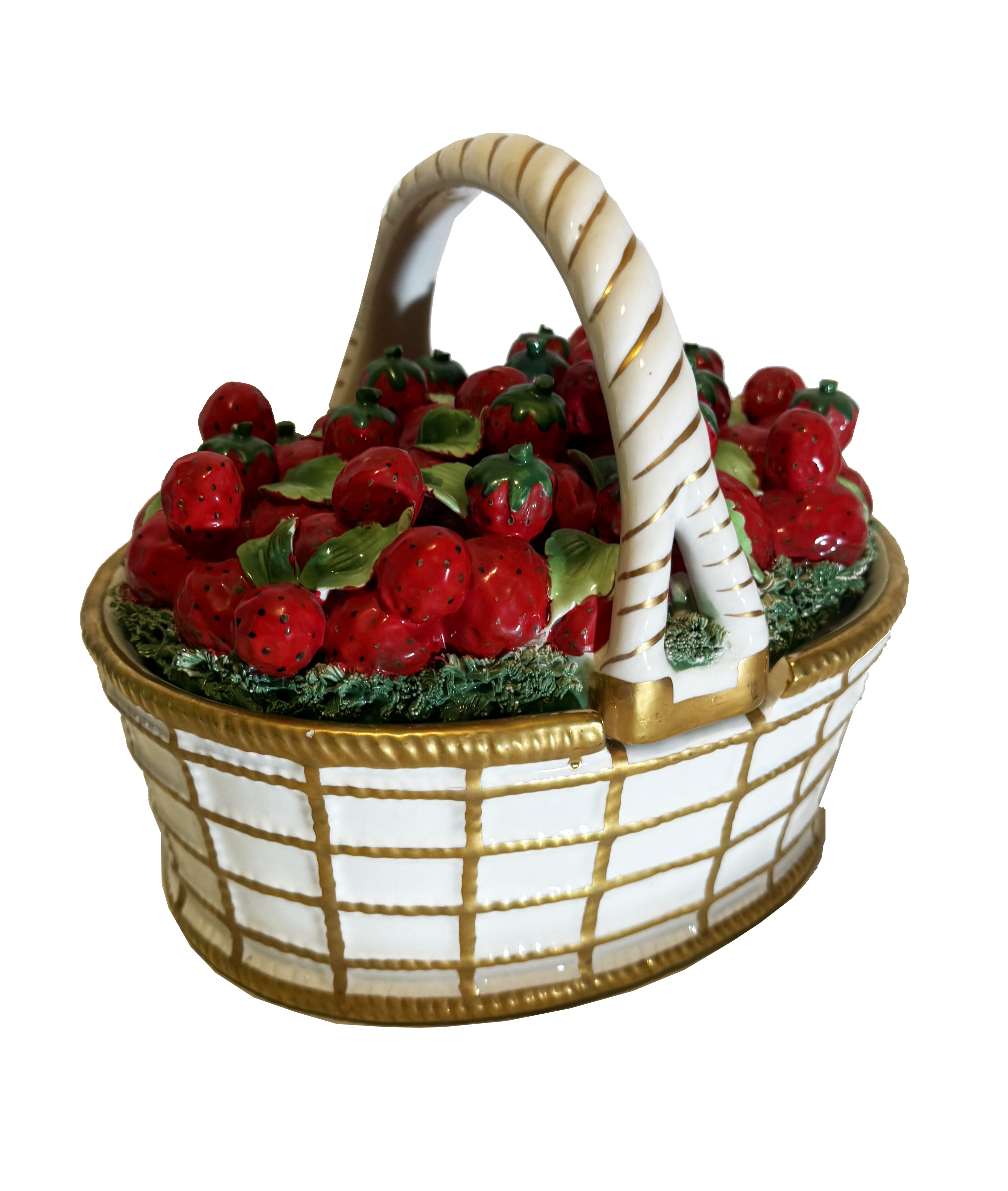 Vintage Mottahedeh Strawberry Lidded Basket