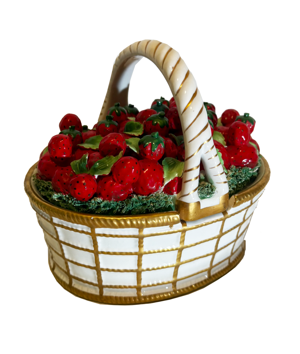 Vintage Mottahedeh Strawberry Lidded Basket
