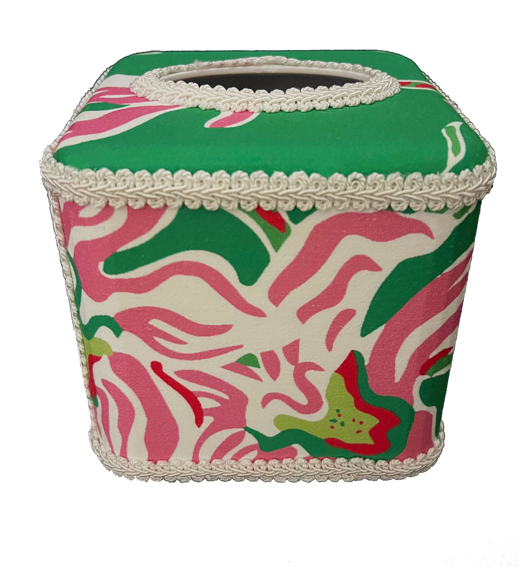 Draper Fabric Tissue Holder - Akakina Green