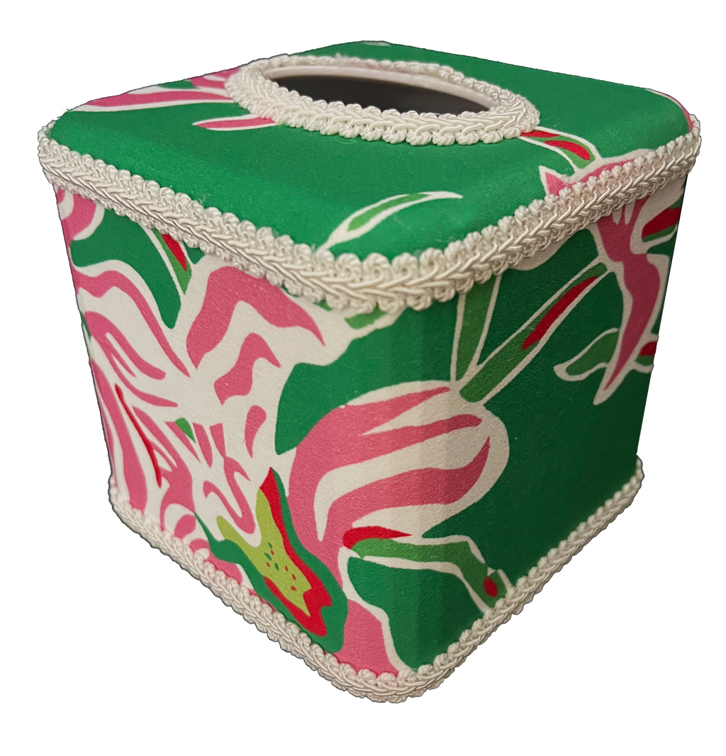 Draper Fabric Tissue Holder - Akakina Green