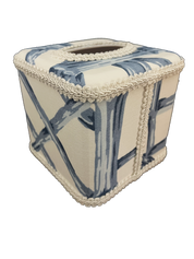 Draper Fabric Tissue Holder - Bali Ha'i Navy