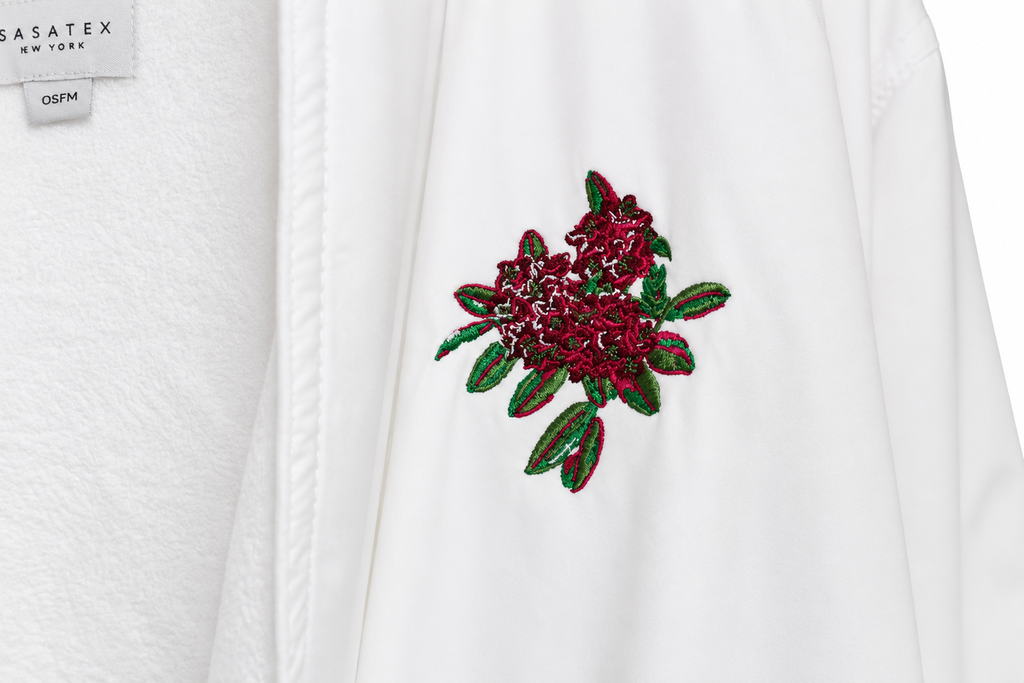 Rhododendron Embroidered Spa Robe