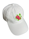 Grand Geranium Embroidered Cap