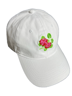 Grand Geranium Embroidered Cap