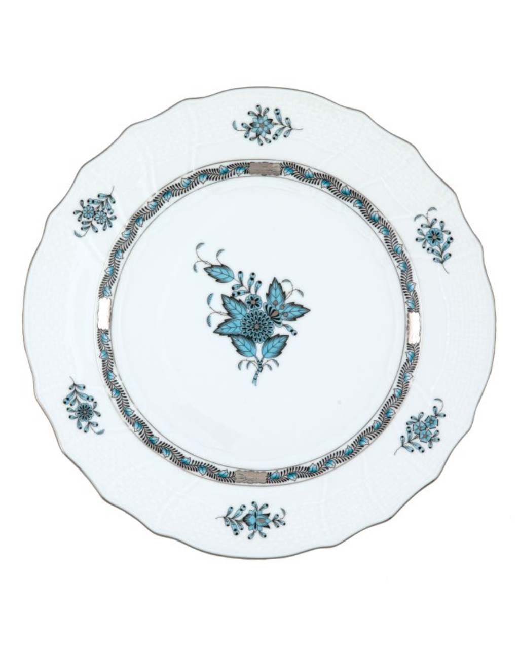 Herend Chinese Bouquet Turquoise & Platinum Collection