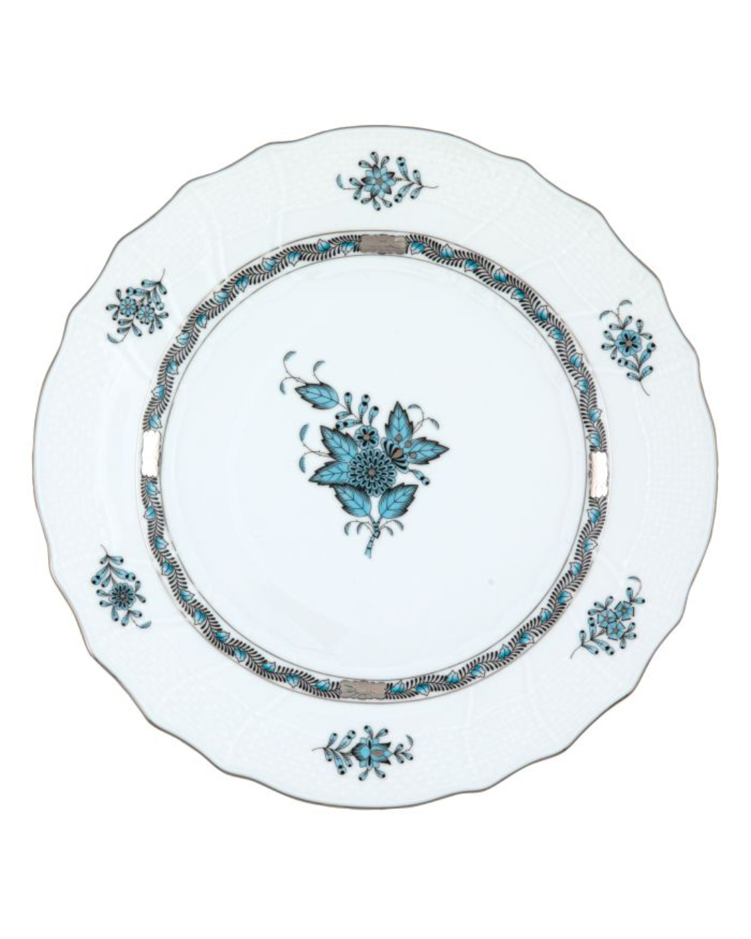 Herend Chinese Bouquet Turquoise & Platinum Collection