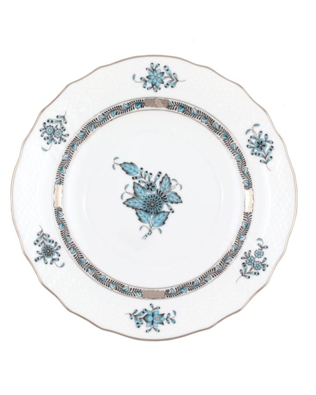 Herend Chinese Bouquet Turquoise & Platinum Collection