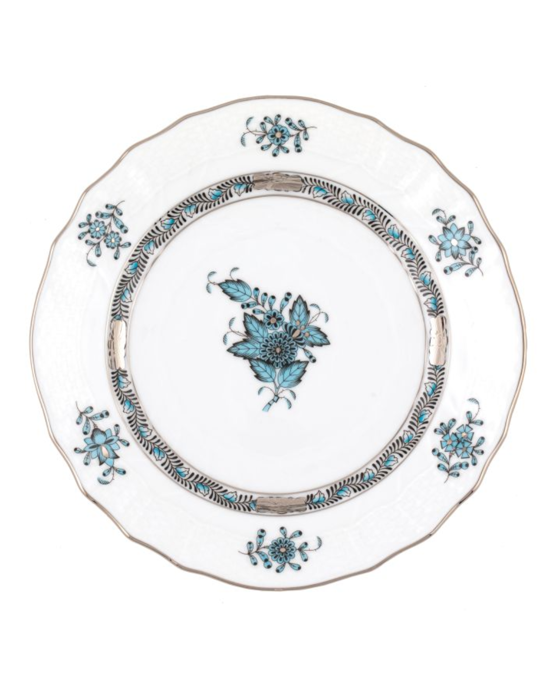Herend Chinese Bouquet Turquoise & Platinum Collection