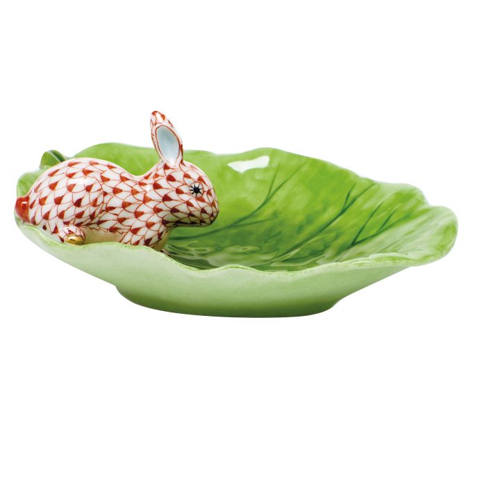 Herend Bunny on Cabbage Leaf