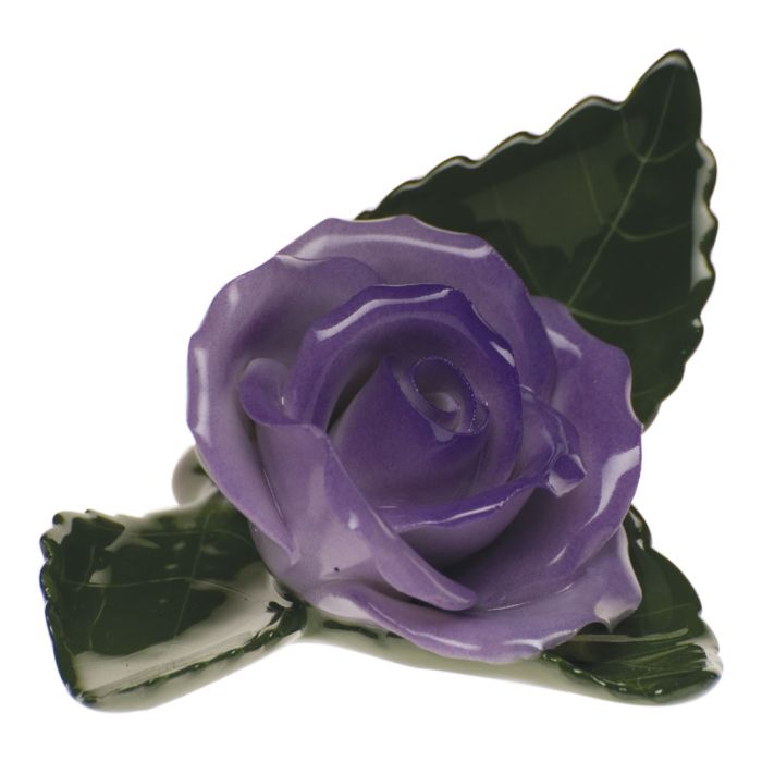 Herend Rose on Leaf Place Card Holder