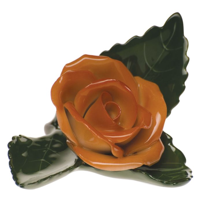 Herend Rose on Leaf Place Card Holder