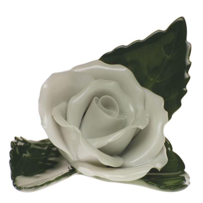 Herend Rose on Leaf Place Card Holder