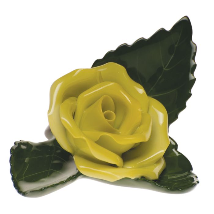 Herend Rose on Leaf Place Card Holder