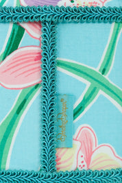 Draper Fabric Tissue Holder - Cymbidium Orchid Aqua