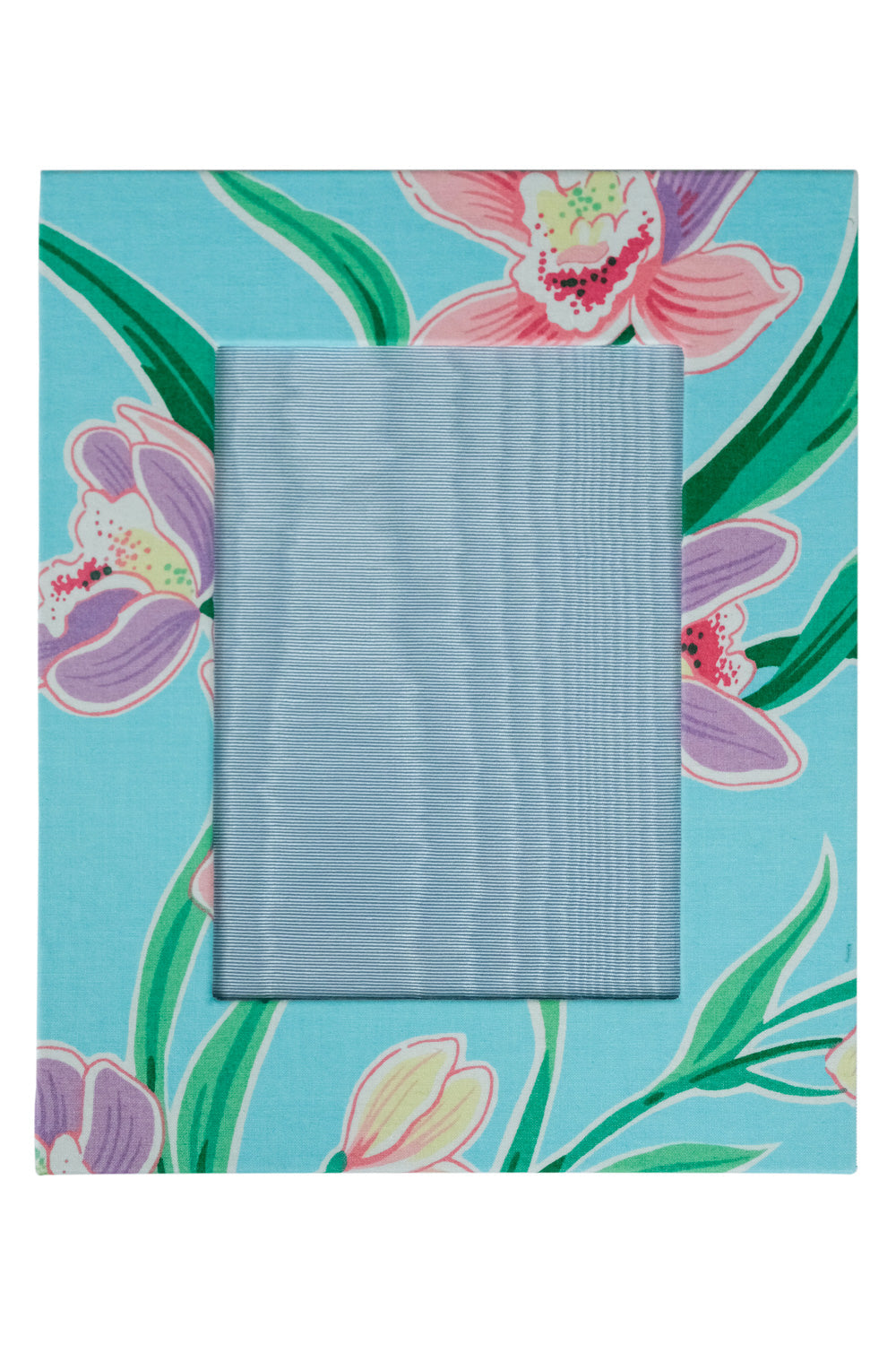 Draper Fabric Picture Frame - Cymbidium Orchid - Aqua