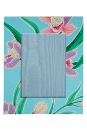 Draper Fabric Picture Frame - Cymbidium Orchid - Aqua