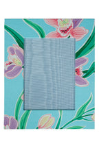 Draper Fabric Picture Frame - Cymbidium Orchid - Aqua