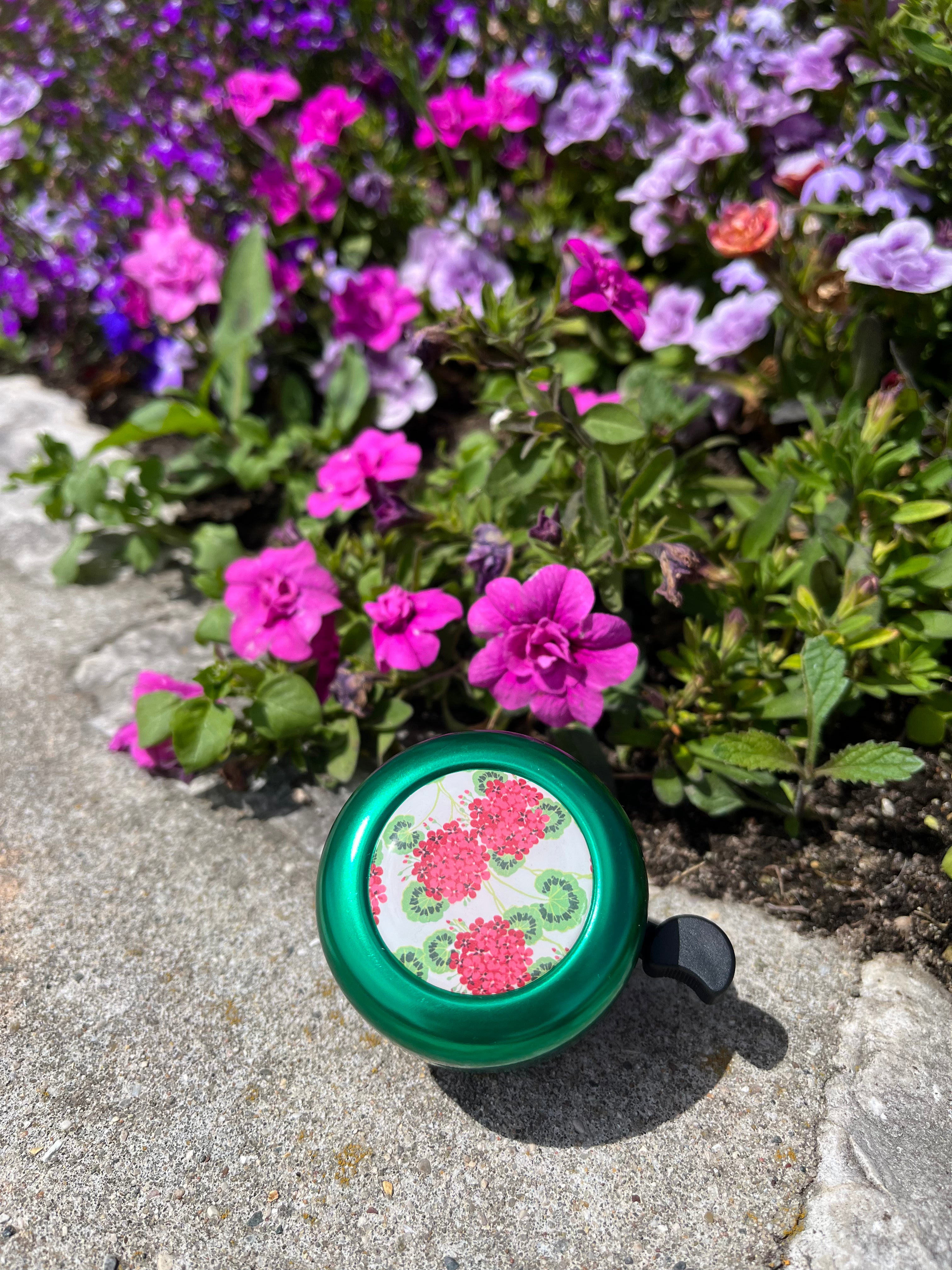 Grand Geranium Printed Bicycle Bell