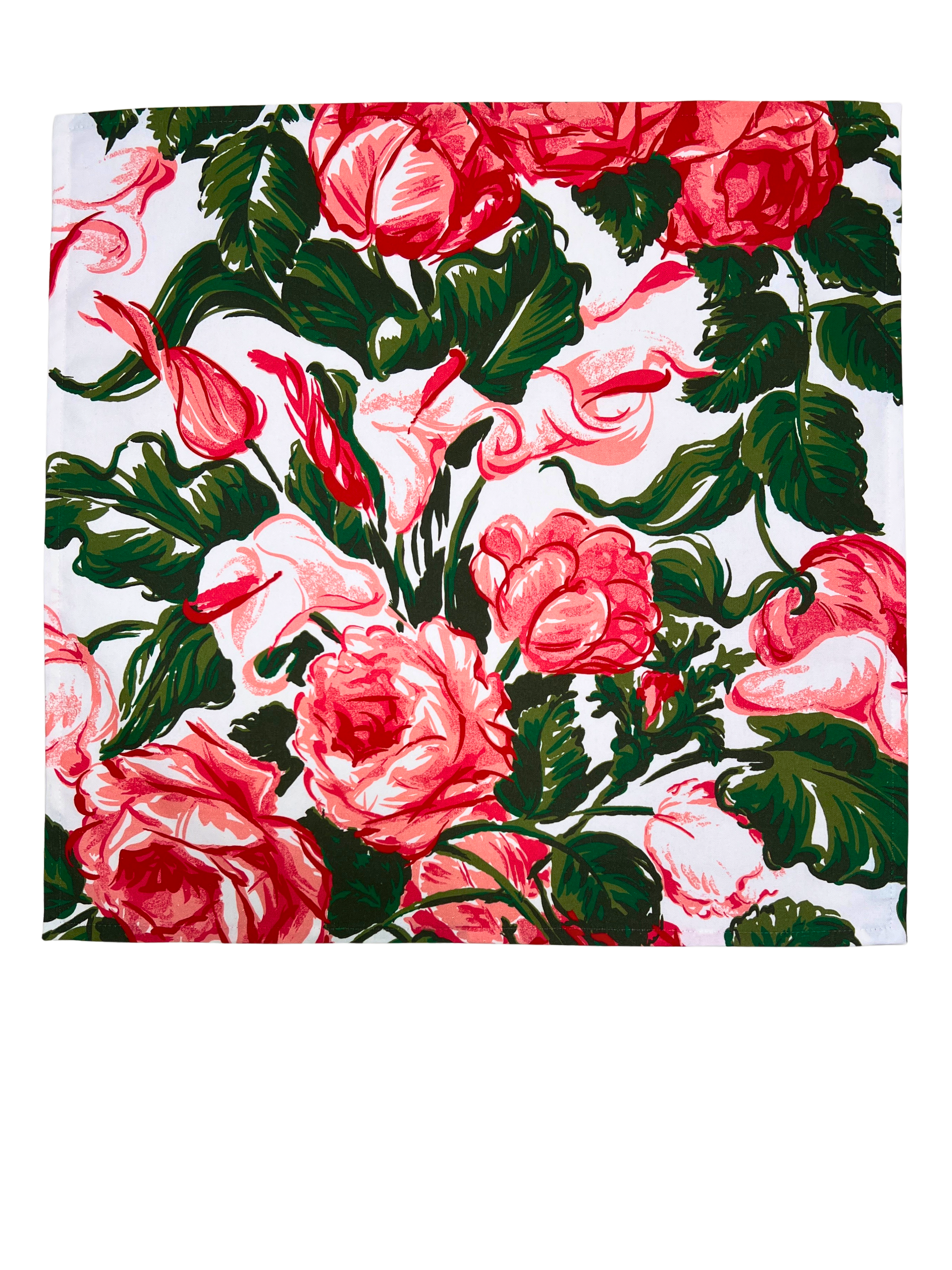 Set of Four Napkins - Saratoga Rose Red