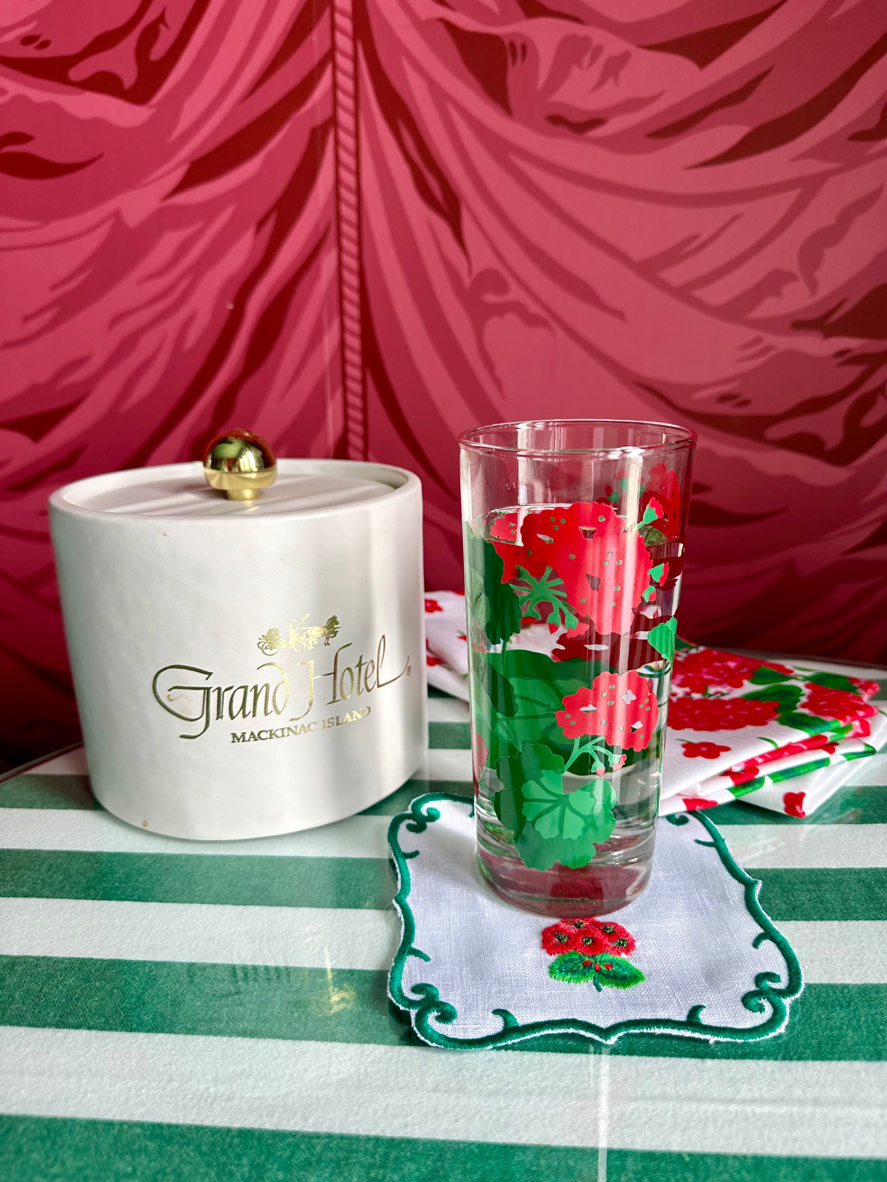 Vintage Geranium Glasses