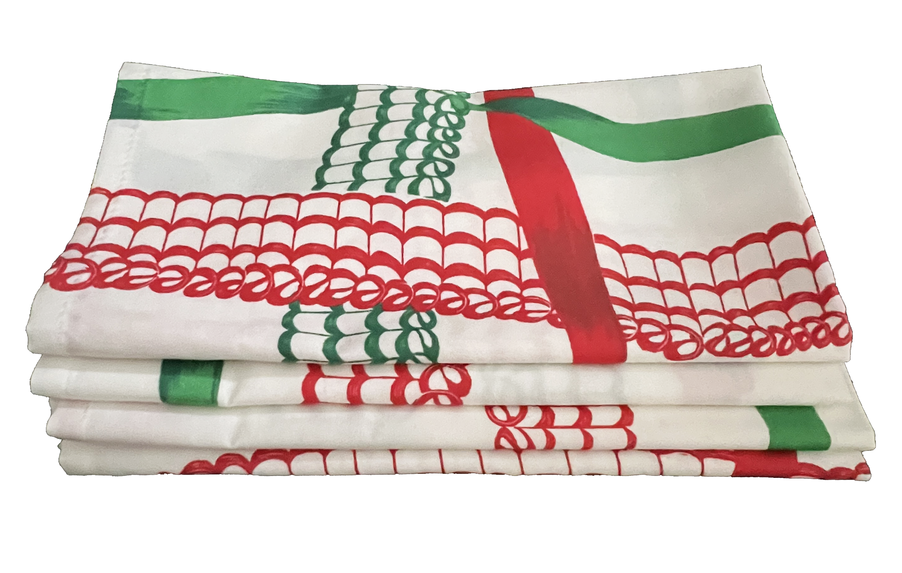 Set of Four Napkins - New England Ribbon Festive