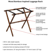 Bamboo Carved Wood Luggage Rack