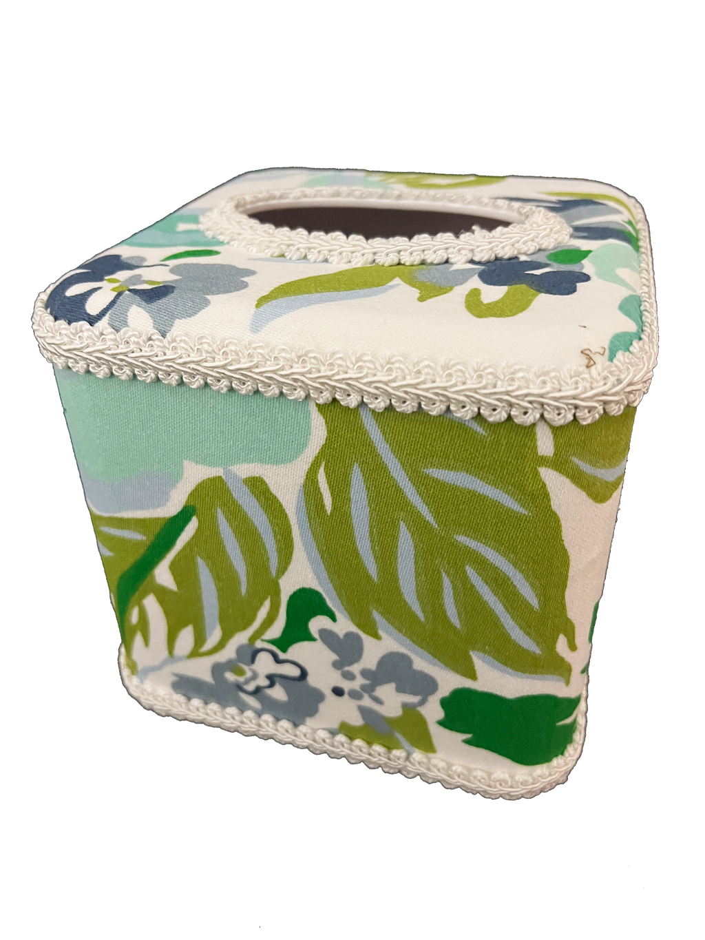 Draper Fabric Tissue Holder - Princess Grace Rose Blue