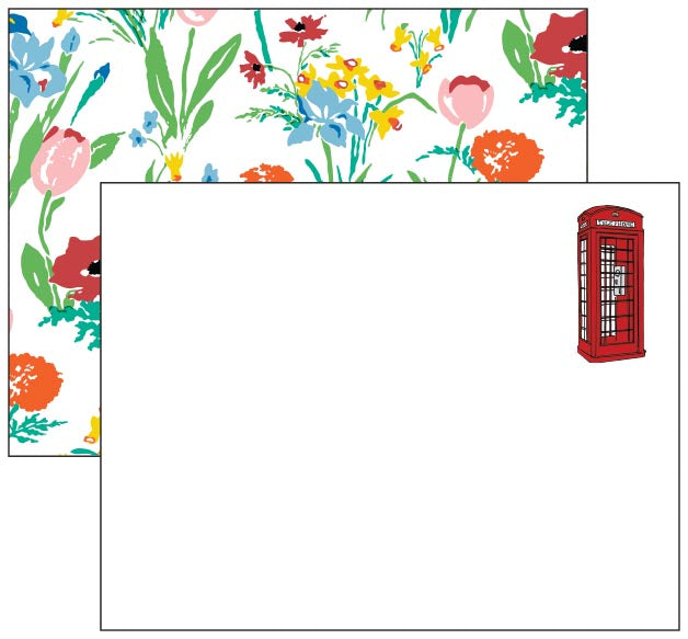 Grand Phone Booth Floral Notecards with Envelopes