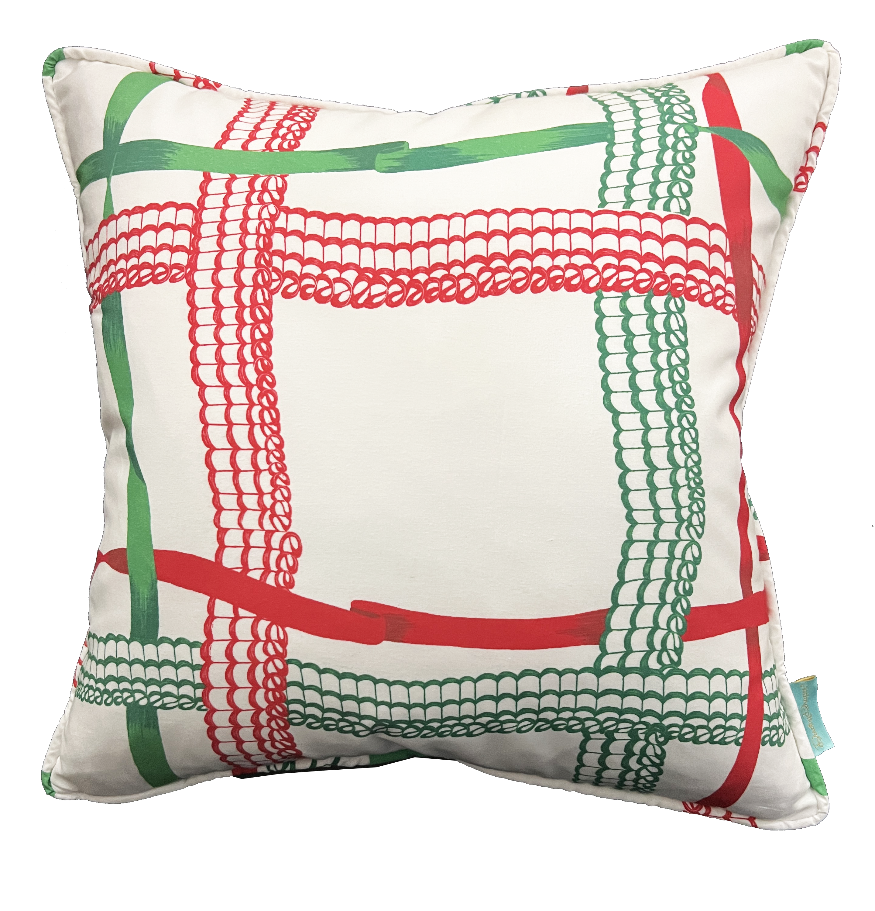 Nahant Ribbon Throw Pillow - Festive