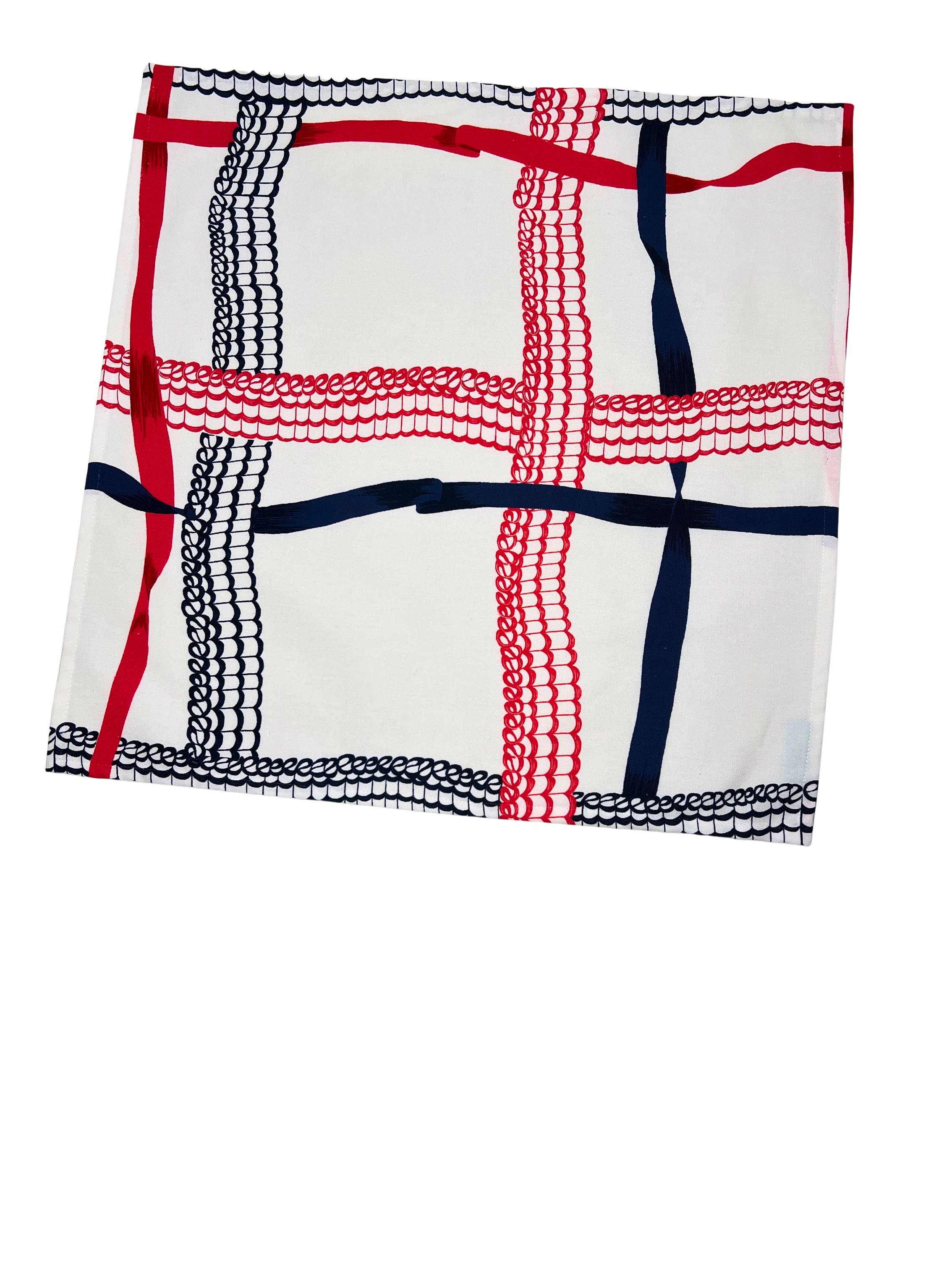 Set of Four Napkins - Nahant Ribbon Red/Blue
