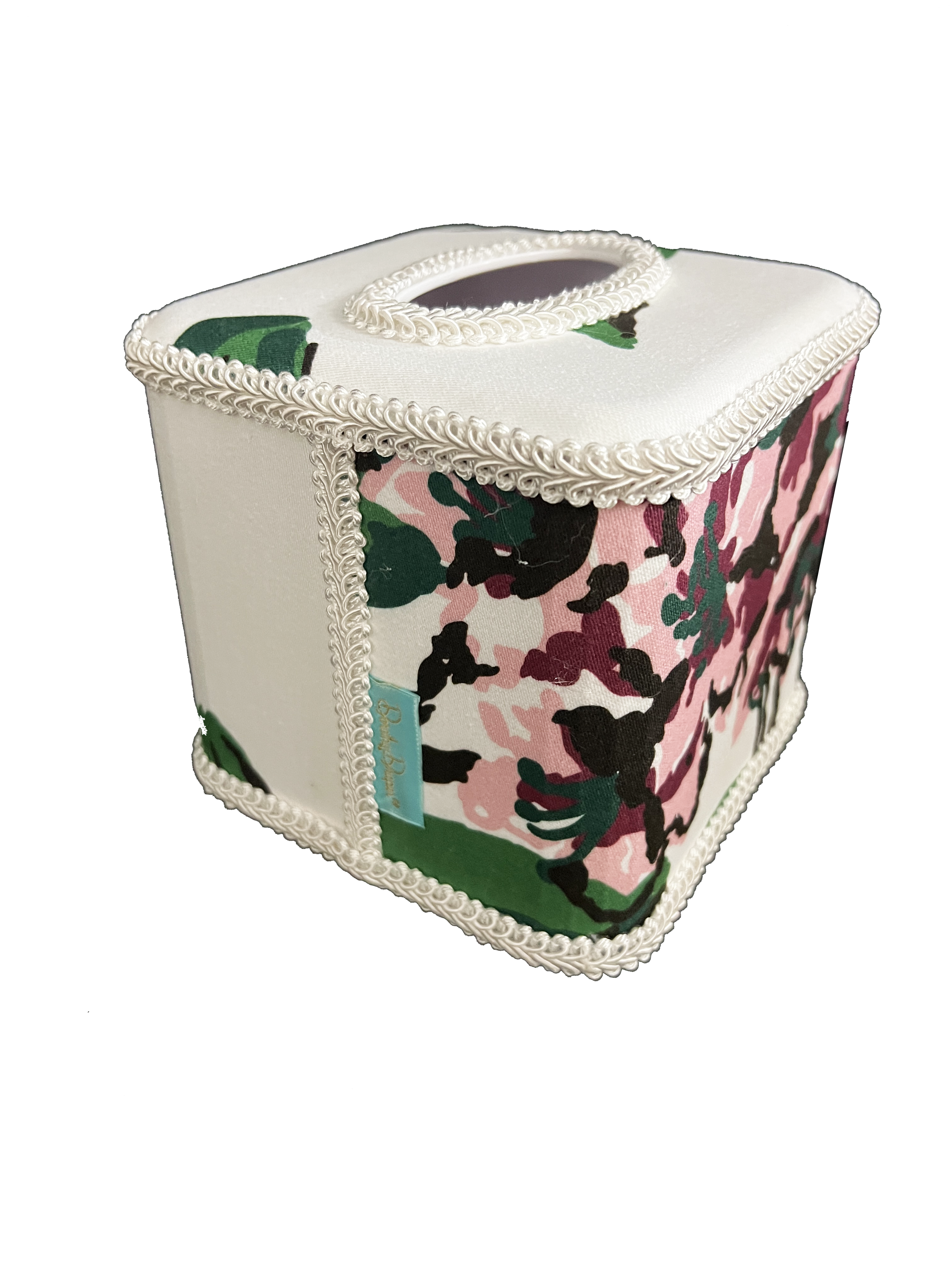 Draper Fabric Tissue Holder - Rhododendron White