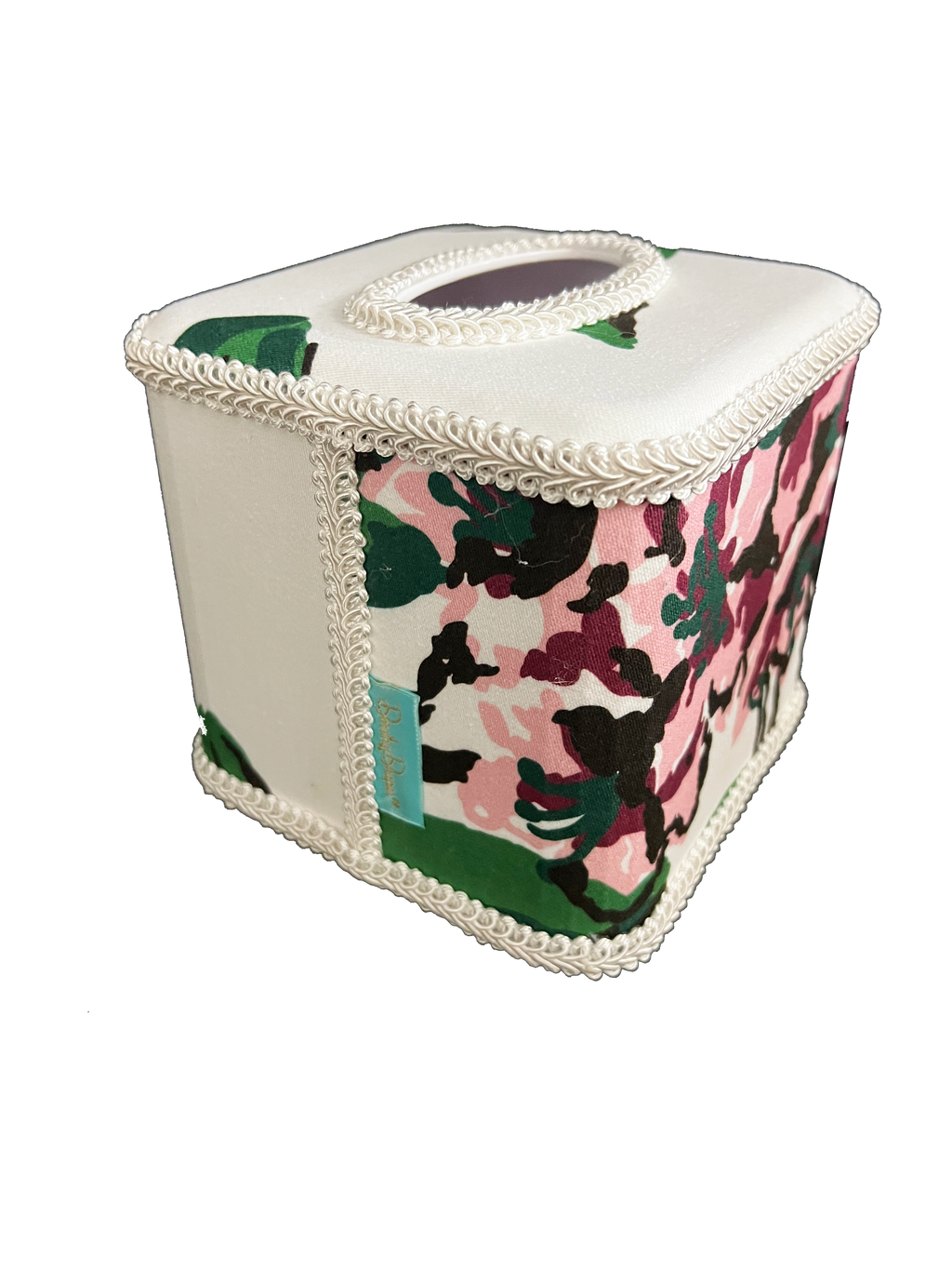 Draper Fabric Tissue Holder - Rhododendron White