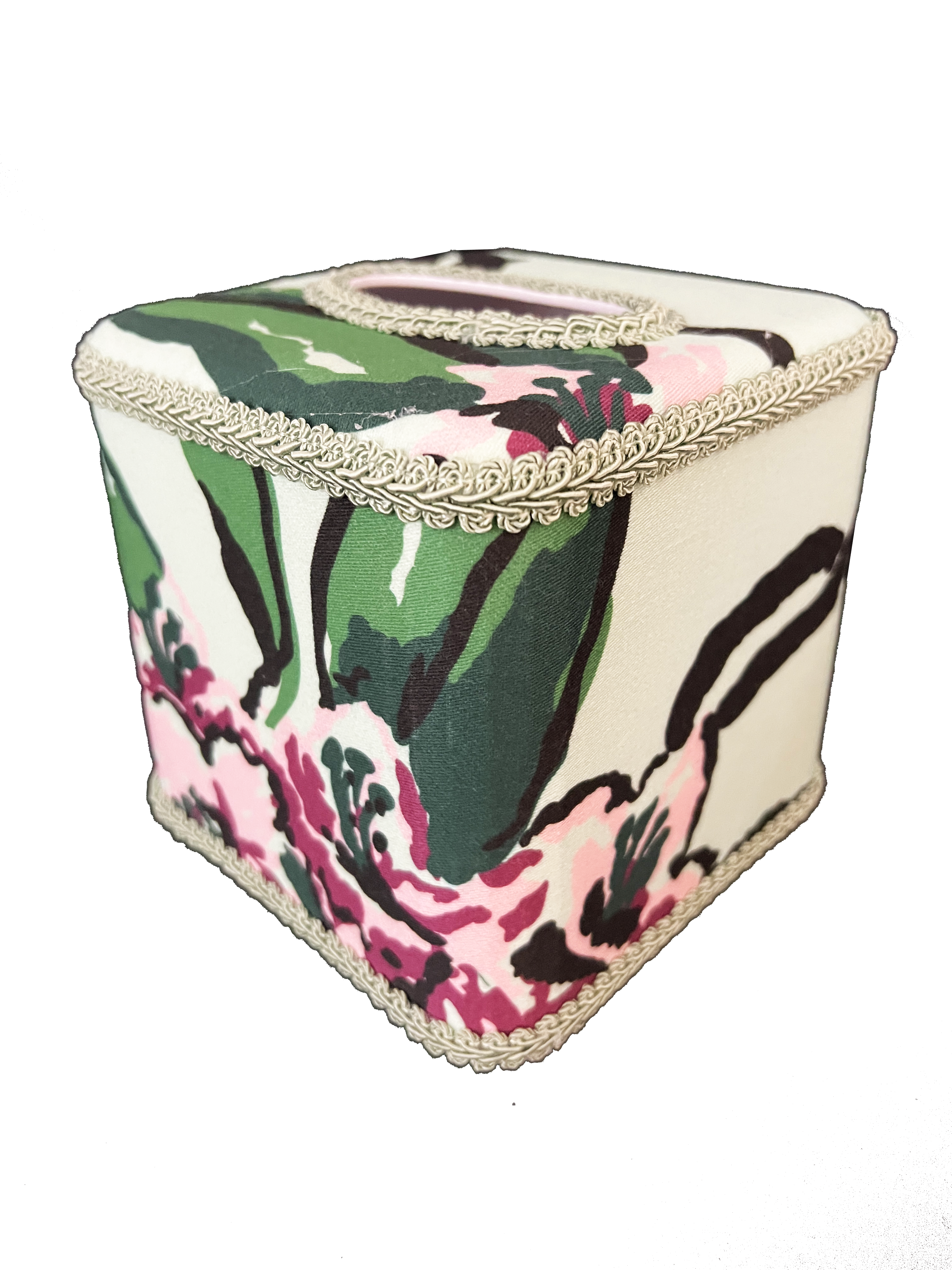 Draper Fabric Tissue Holder - Rhododendron Mint