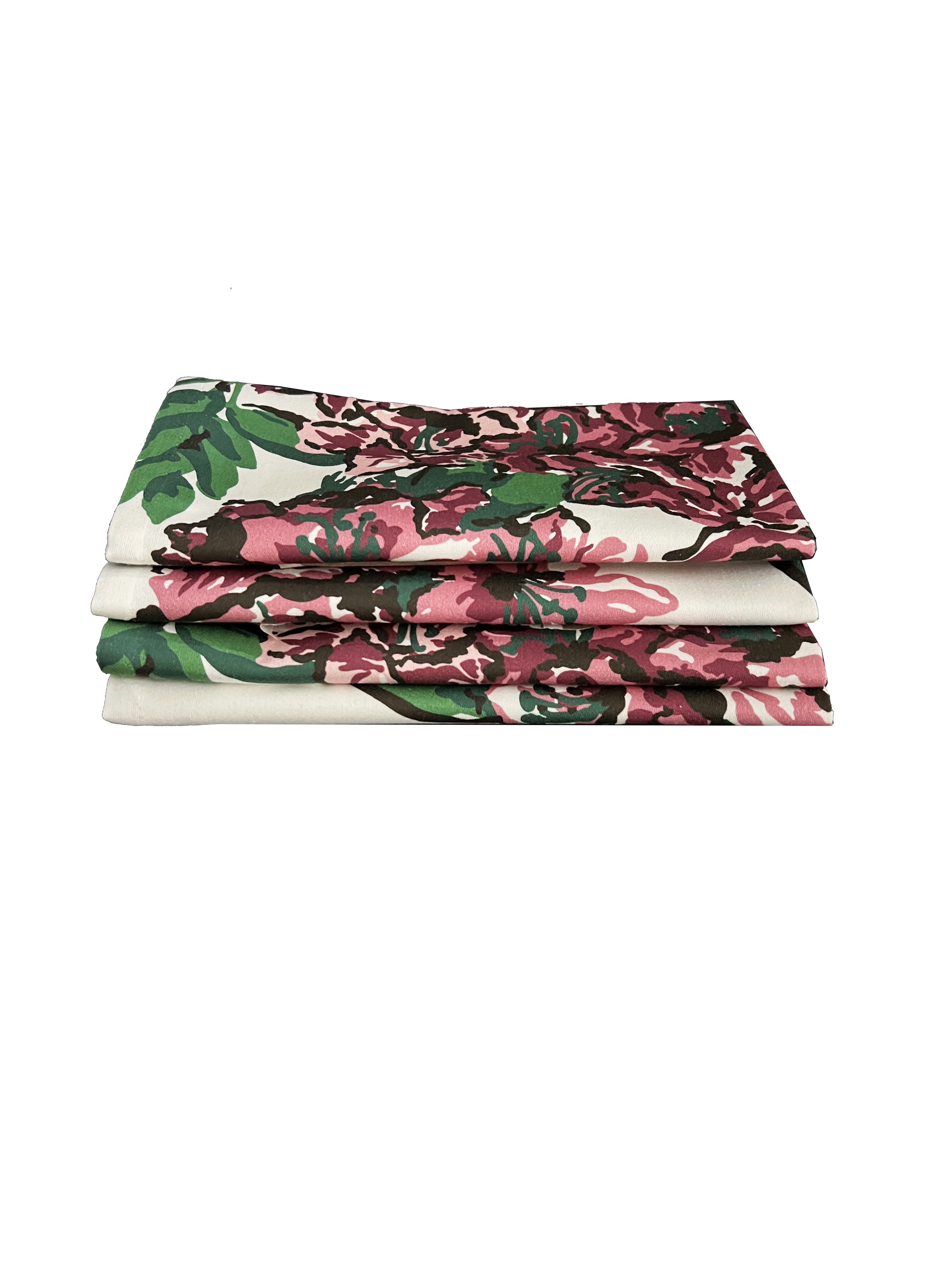 Set of Four Dinner Napkins - Rhododendron White