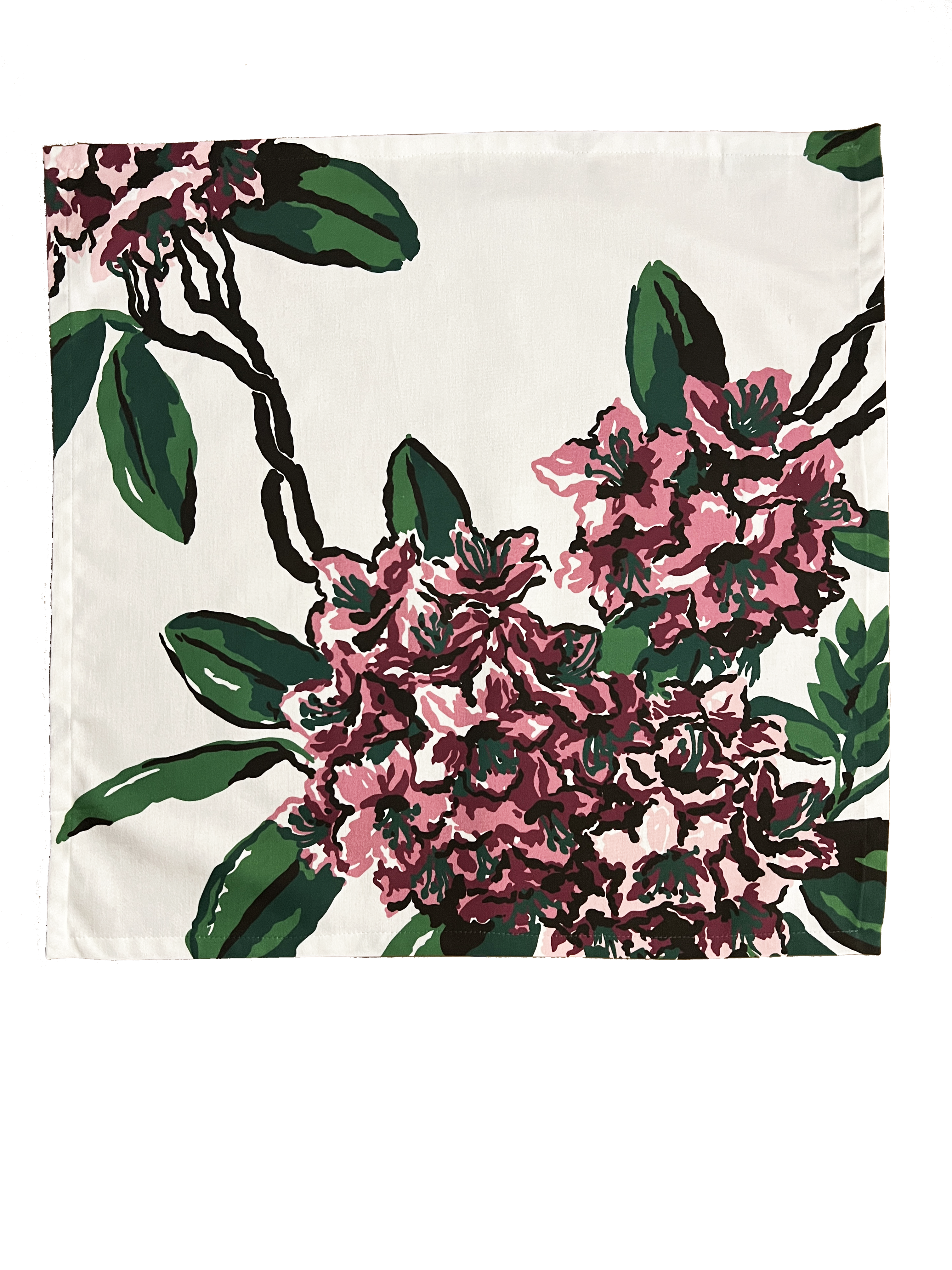 Set of Four Dinner Napkins - Rhododendron White