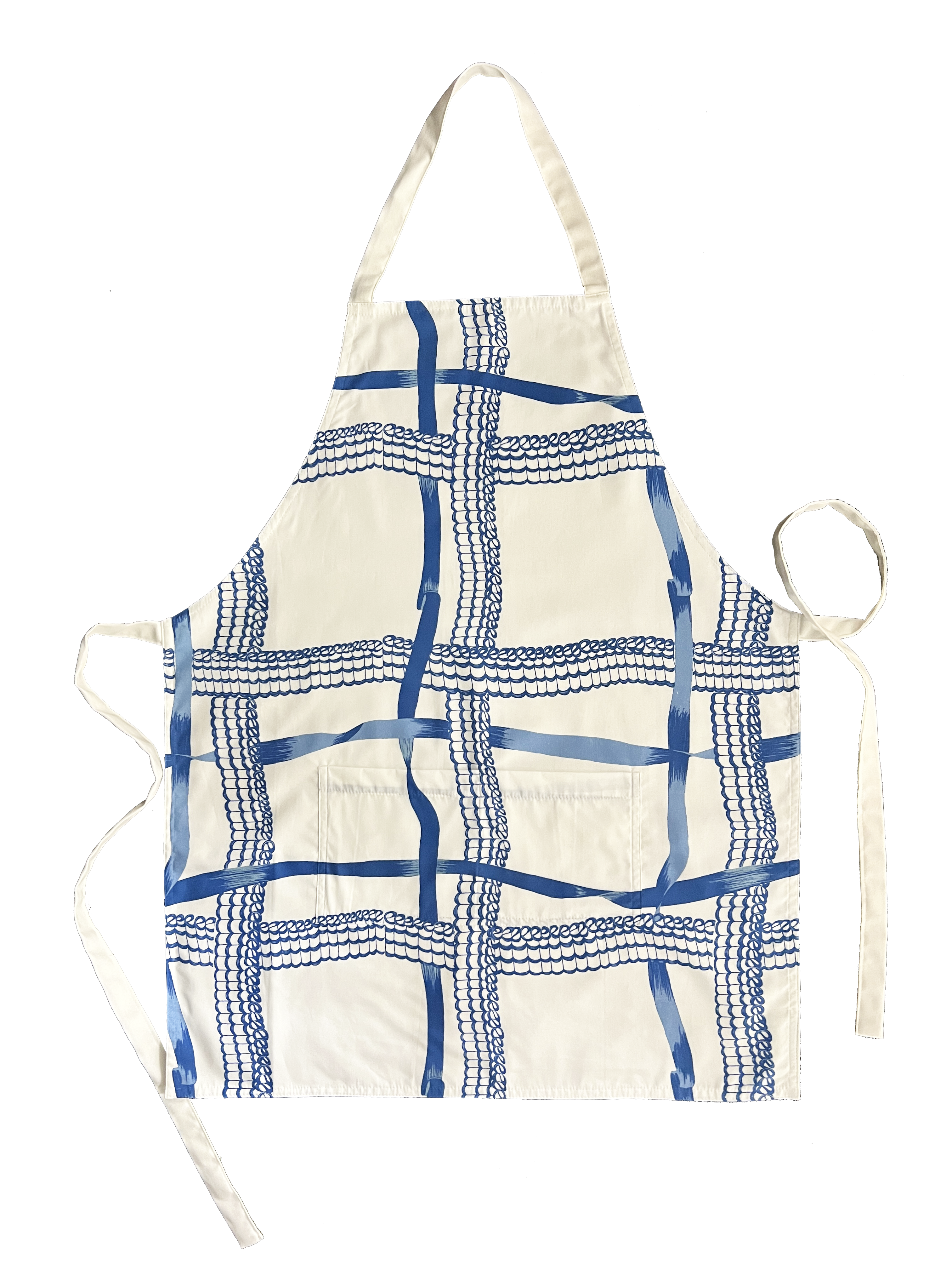 Draper Fabric Apron - Nahant Ribbon Blues