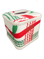 Draper Fabric Tissue Holder - New England Ribbon Festive