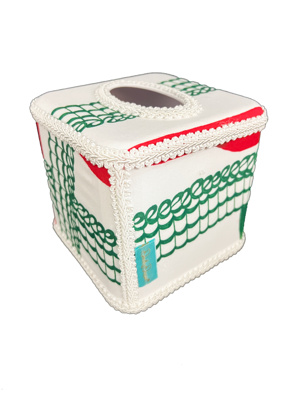 Draper Fabric Tissue Holder - Nahant Ribbon Festive