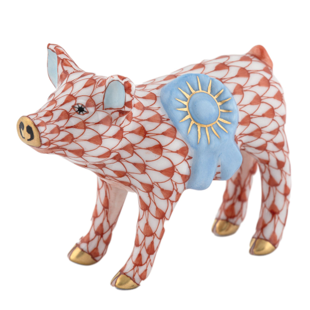 Herend Blue Ribbon Pig
