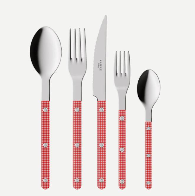Sabre Bistrot Gingham Flatware Set