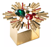Jeweled Holiday Napkin Rings, Set of 4 in box