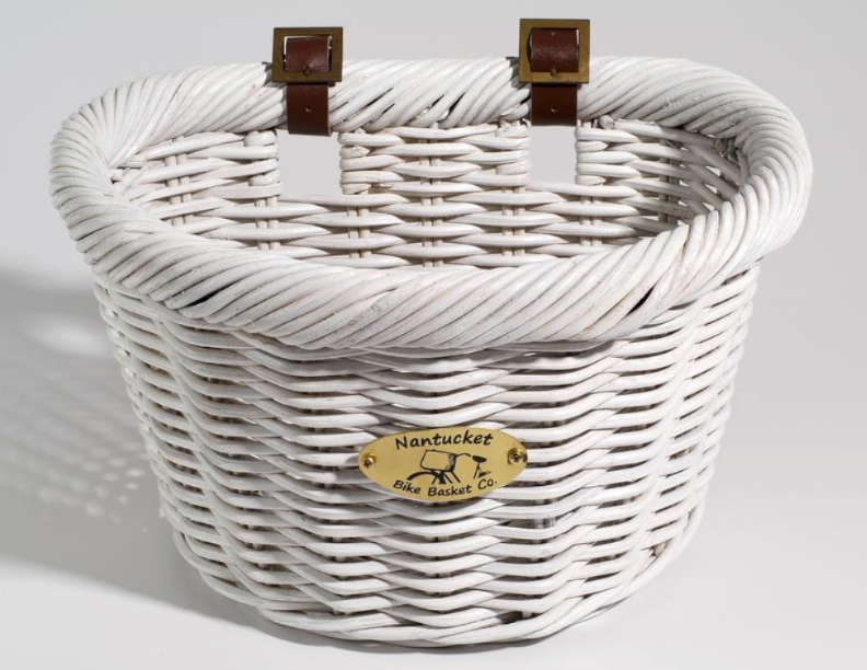 Rattan Cruiser Bike Basket - White