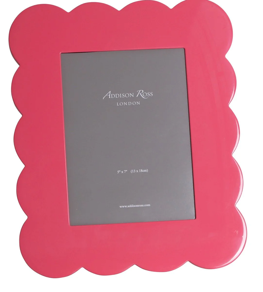 Scalloped Lacquer Picture Frame