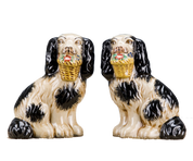 Staffordshire Dog with Basket - Black