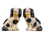 Staffordshire Dog with Basket - Black