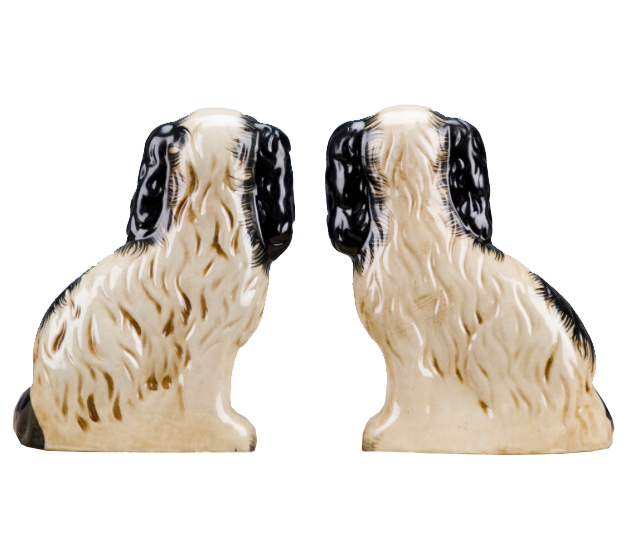 Staffordshire Dog with Basket - Black